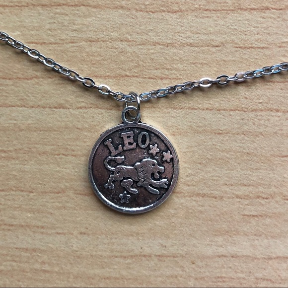 Hand Crafted Jewelry - NWT Handmade Leo Zodiac Antique Silver Coin Necklace
